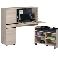 Modernes Büro im Schrank für einen Laptop-Arbeitsplatz