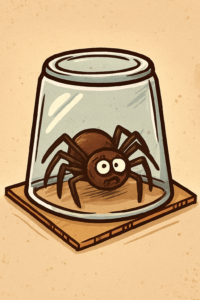 Spinne einfangen - im Glas